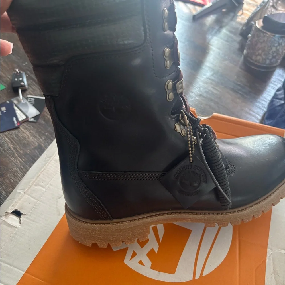 Timberland Brown Leather Lace-Up Rugged Work Boot